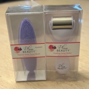 Purple Facial Brush and Roller Duo